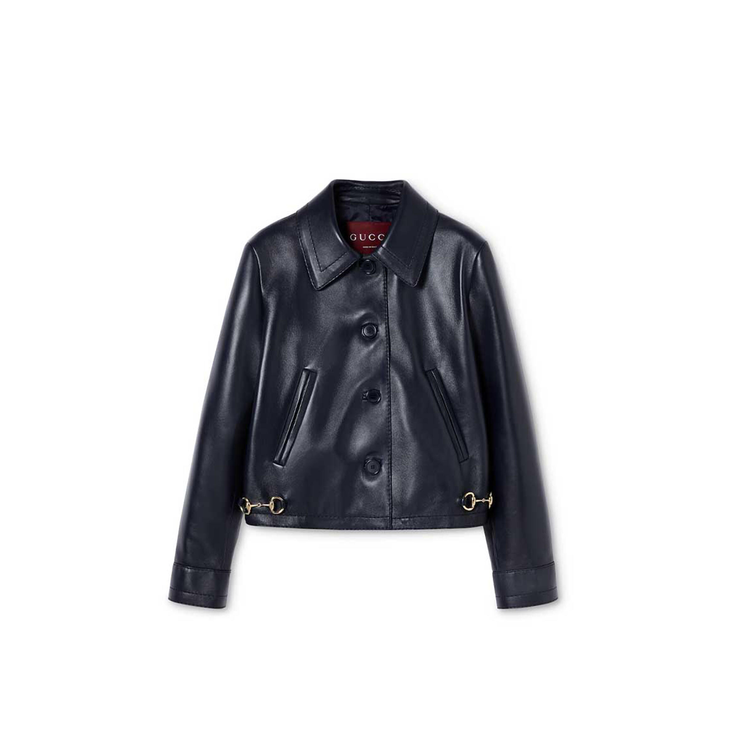 Gvc*1 shiny leather jacket with horsebit 815063